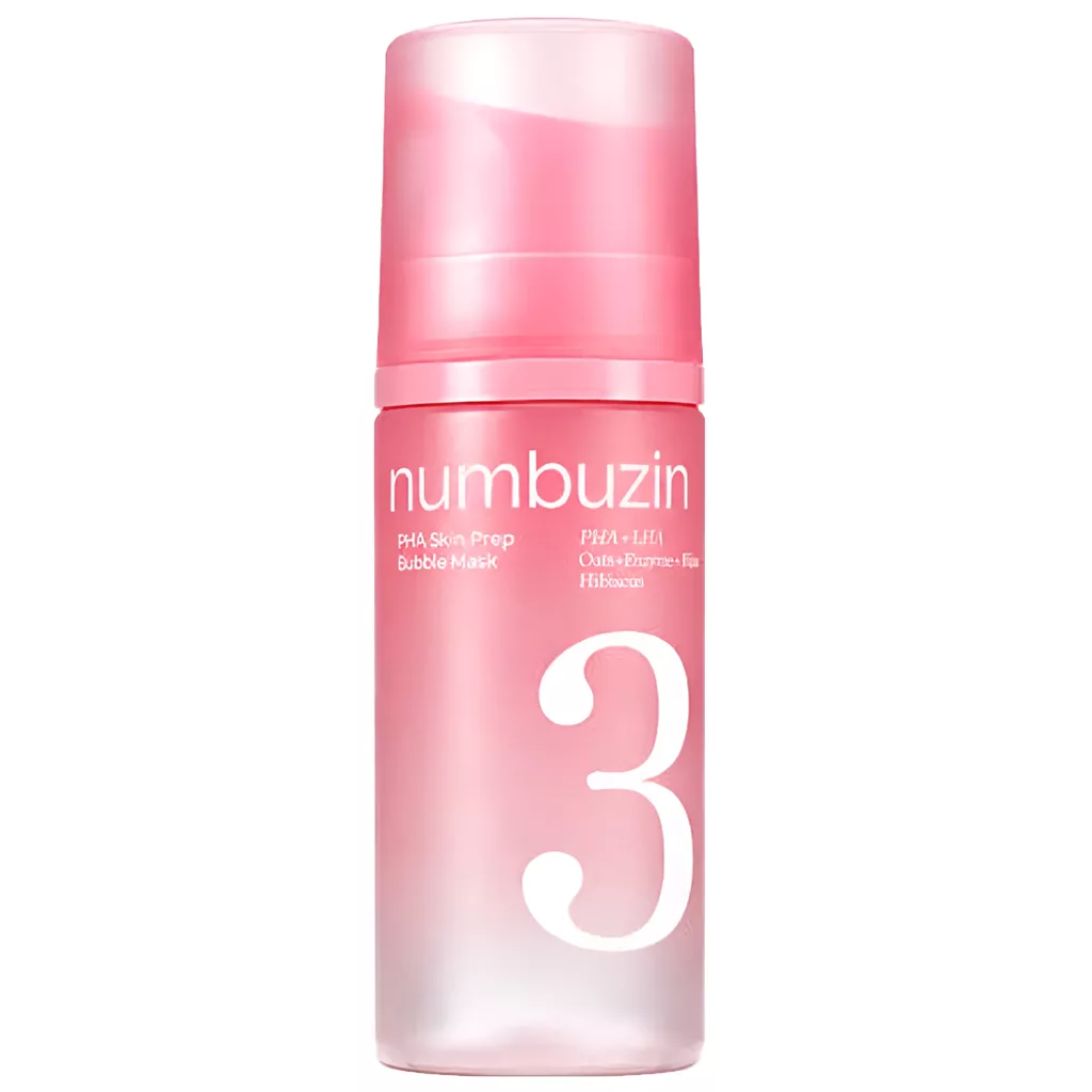 ماسک حبابی glow نامبوزین بابل ماسک Numbuzin 3 PHA+LHA Galactomyces + Bifida Bakuchiol Bubble Mask