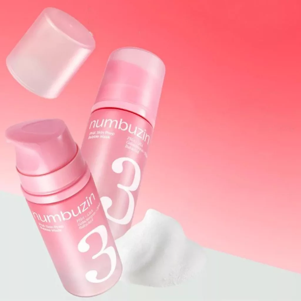ماسک حبابی glow نامبوزین بابل ماسک Numbuzin 3 PHA+LHA Galactomyces + Bifida Bakuchiol Bubble Mask
