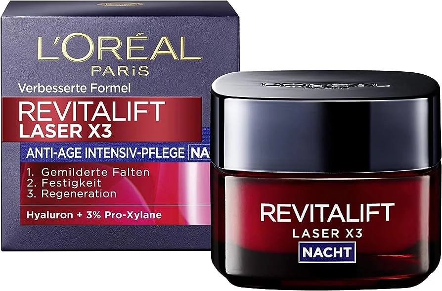 کرم شب بازسازی کننده و لیفت کننده لورآل revitalift laser x3 pflege nacht