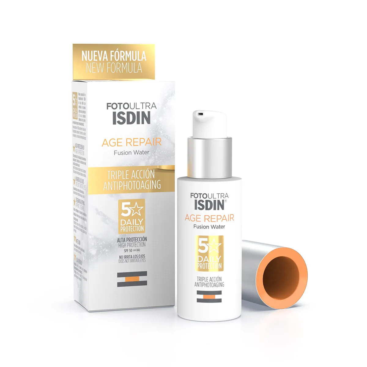 ضد آفتاب بی رنگ ضد پیری و چروک ایزدین Foto Ultra ISDIN Age Repair Fusion Water SPF 50 ضد آفتاب بی رنگ ضد پیری و چروک ایزدین Foto Ultra ISDIN Age Repair Fusion Water SPF 50