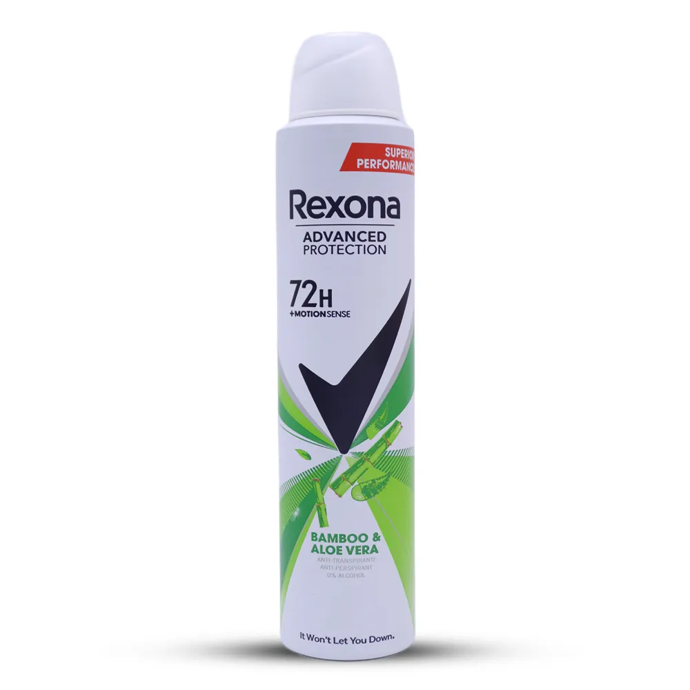 اسپری بدن ضد تعریق رکسونا 72H ساعته ضد باکتری و بو Bamboo & Aloe Vera Rexona اسپری بدن ضد تعریق رکسونا 72H ساعته ضد باکتری و بو Bamboo & Aloe Vera Rexona