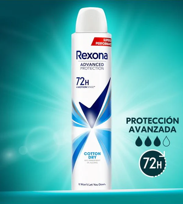 اسپری بدن ضد تعریق رکسونا 72H ساعته Cotton Dry Rexona اسپری بدن ضد تعریق رکسونا 72H ساعته Cotton Dry Rexona