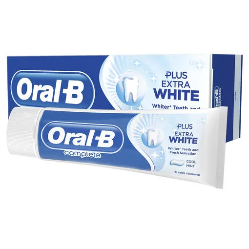 خمیر دندان سفید کننده قوی اورال بی مدل plus extra white خمیر دندان سفید کننده قوی اورال بی مدل plus extra white