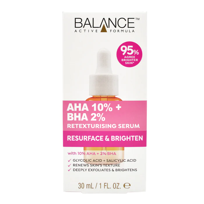 سرم لایه بردار بالانس AHA10%(گلیکولیک اسید) و AHA10%(سالیسیلیک اسید) روشن کننده پوست سرم لایه بردار بالانس AHA10%(گلیکولیک اسید) و AHA10%(سالیسیلیک اسید) روشن کننده پوست