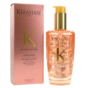 سرم مو الکسیر التایم گل رز کراستاس درخشان کننده ضد موخوره ترمیم کننده محافظت حرارت Kerastase Elixir Ultime L'Huile Rose