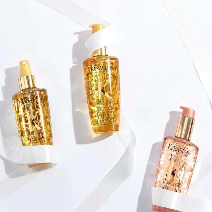 سرم مو الکسیر التایم گل رز کراستاس درخشان کننده ضد موخوره ترمیم کننده محافظت حرارت Kerastase Elixir Ultime L'Huile Rose