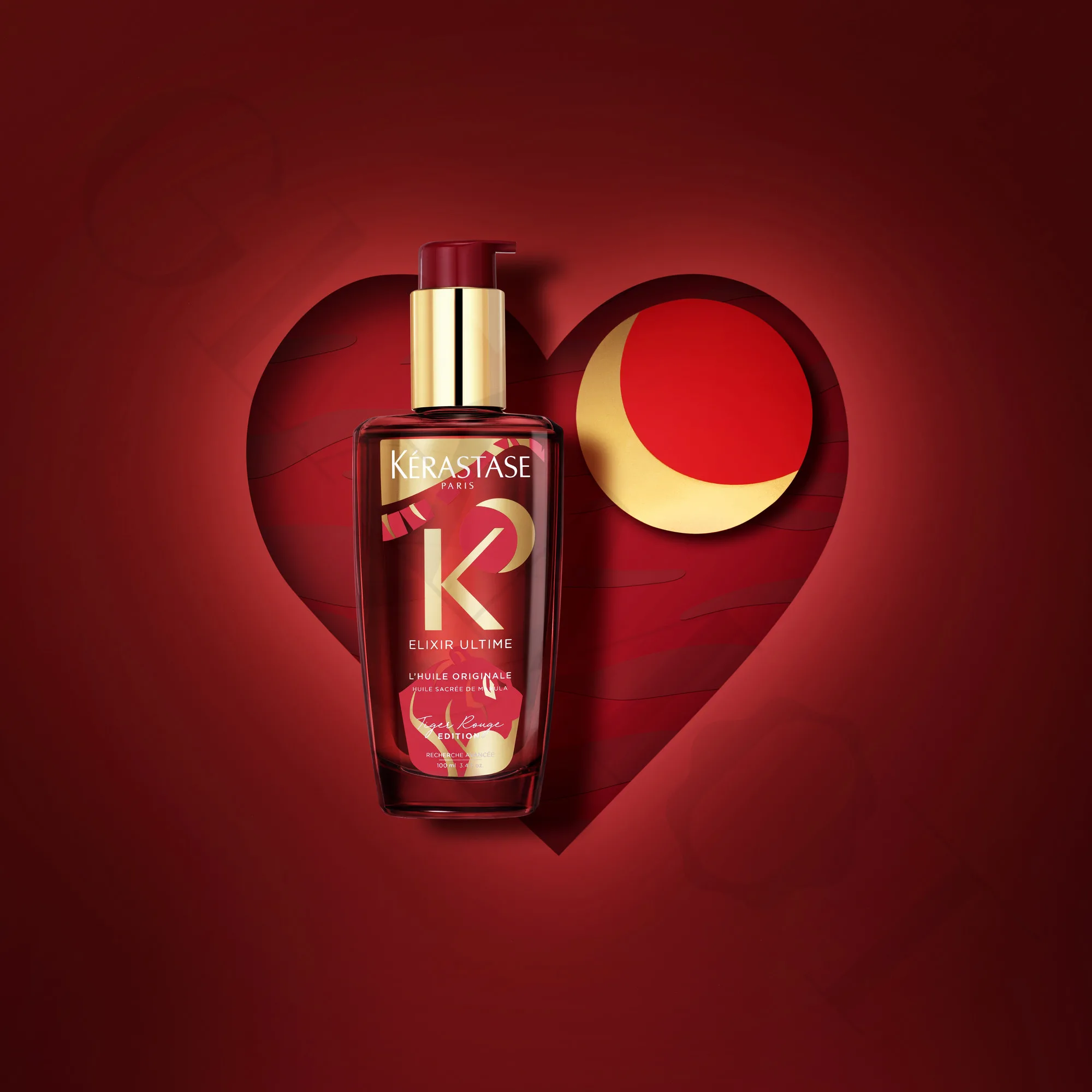 سرم مو کراستاس عطر مو ببر قرمز اورجینال Kerastase Elixir Ultime Huile Originale Tiger Rouge
