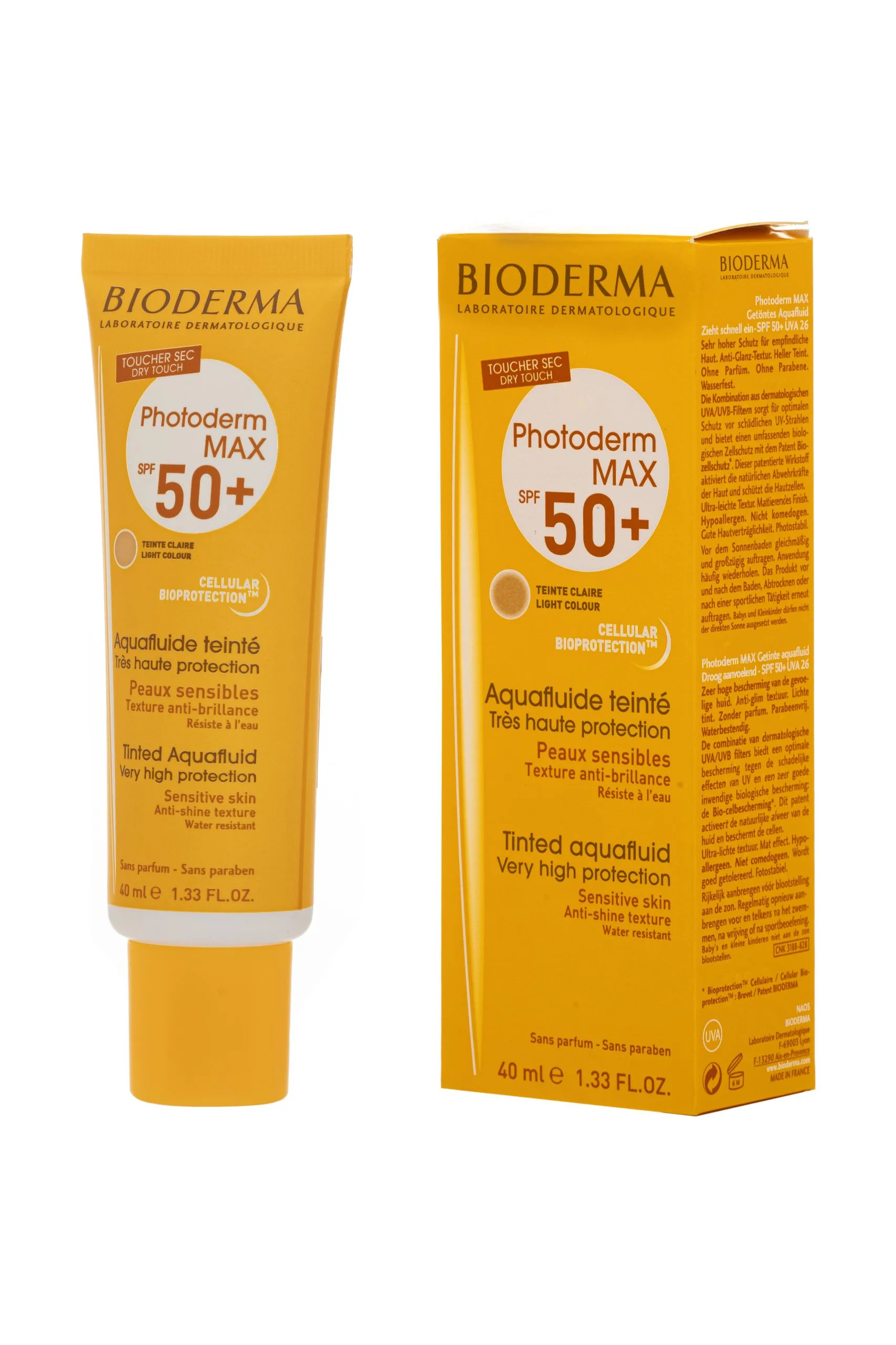 ضد آفتاب فتودرم مکس آکوافلویید بایودرما بژ روشن تینت +SPF50 اصل فرانسه