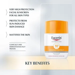 ضد آفتاب فلوئیدی مات کننده اوسرین پوست چرب و حساس ضد آب بدون چربی و عطر SPF50