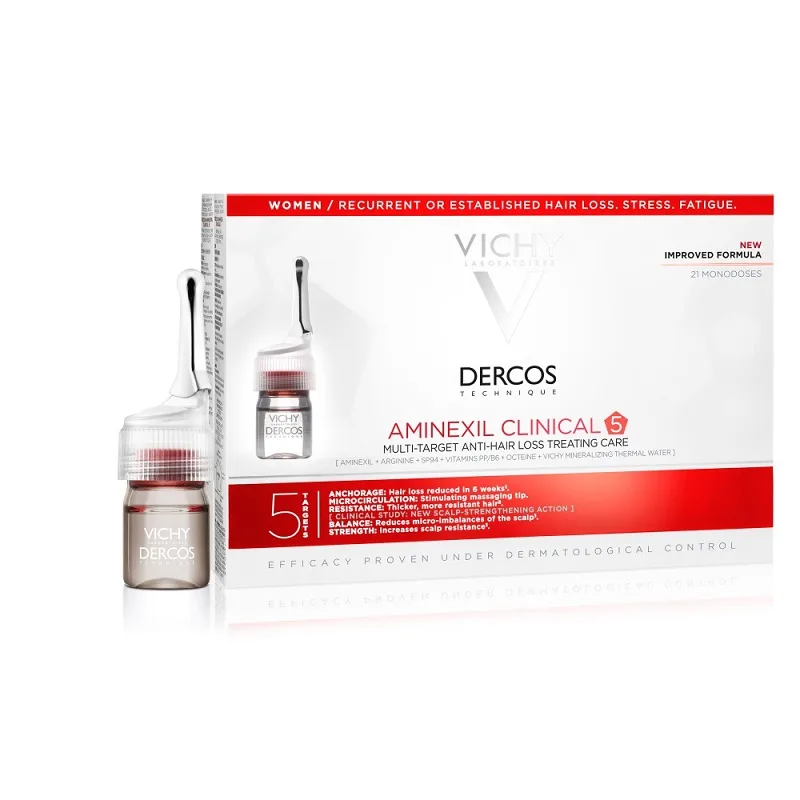 ویال ضد ریزش و تقویتی ویشی VICHY DERCOS AMINEXIL CLINICAL 5