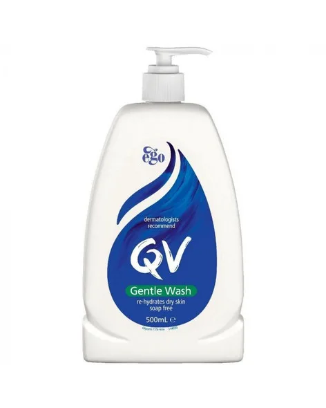 پاک کننده ملایم صورت کیو وی QV جنتل واش پوست خشک تا نرمال 500 میل