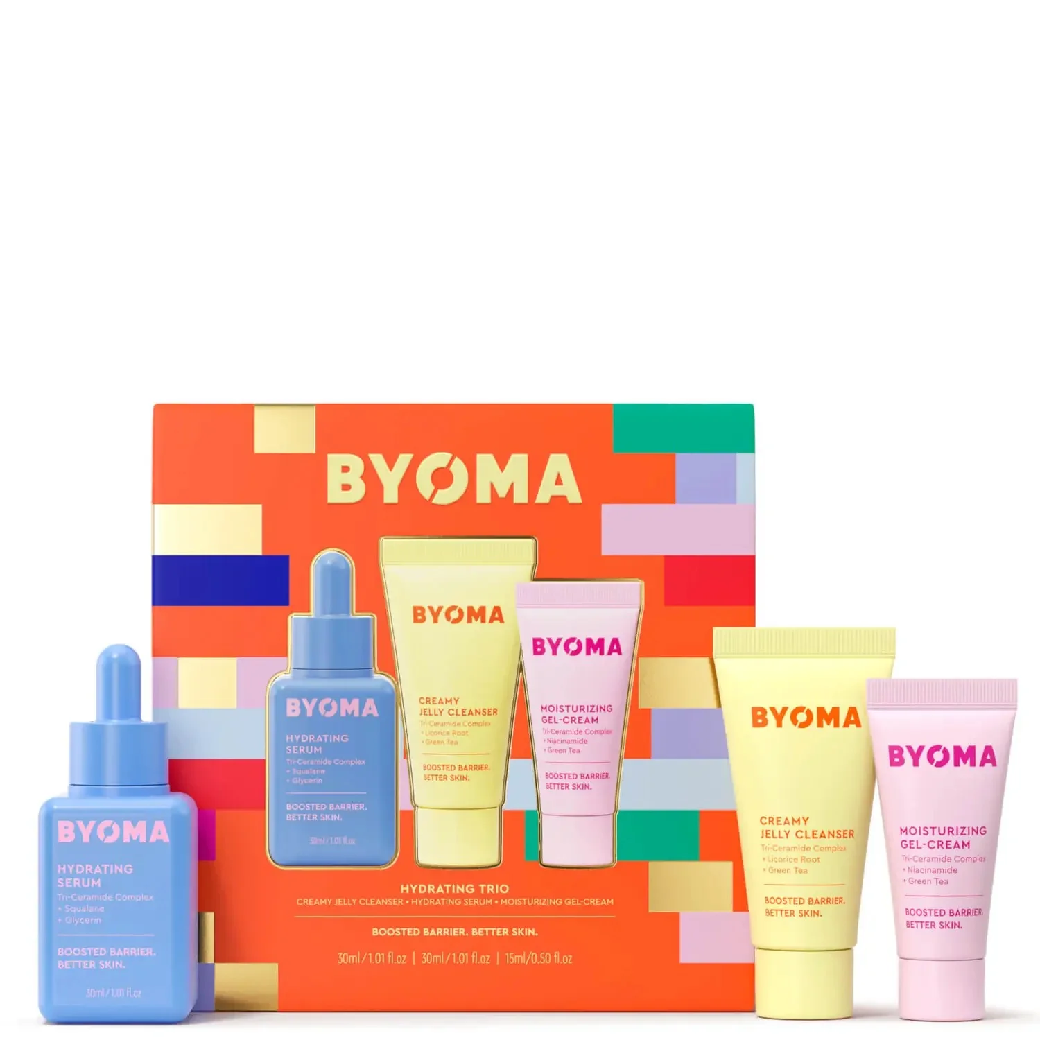 پک استارتر بایوما BYOMA تراول سایز سرم آبرسان و مرطوب کننده ژل شوینده و کرم مرطوب کننده