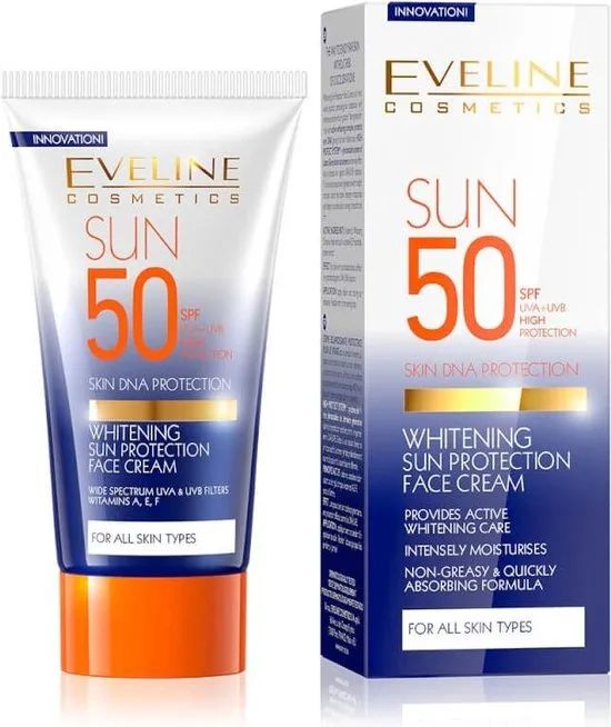 کرم ضد آفتاب اولاین آبرسان و شفاف کننده انواع پوست Whitening Face cream Spf 50+