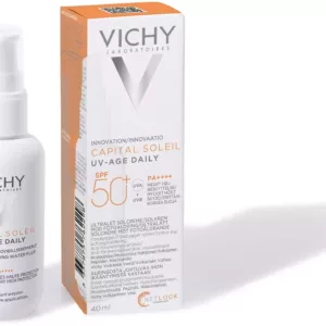 کرم ضد آفتاب ضد چروک لک پیری ویشی 40میل مدل پمپی انواع پوست SPF50