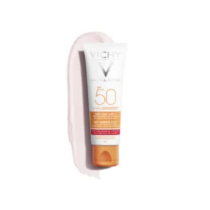 کرم ضد آفتاب بی رنگ SPF50 ویشی ضد چروک مناسب انواع پوست