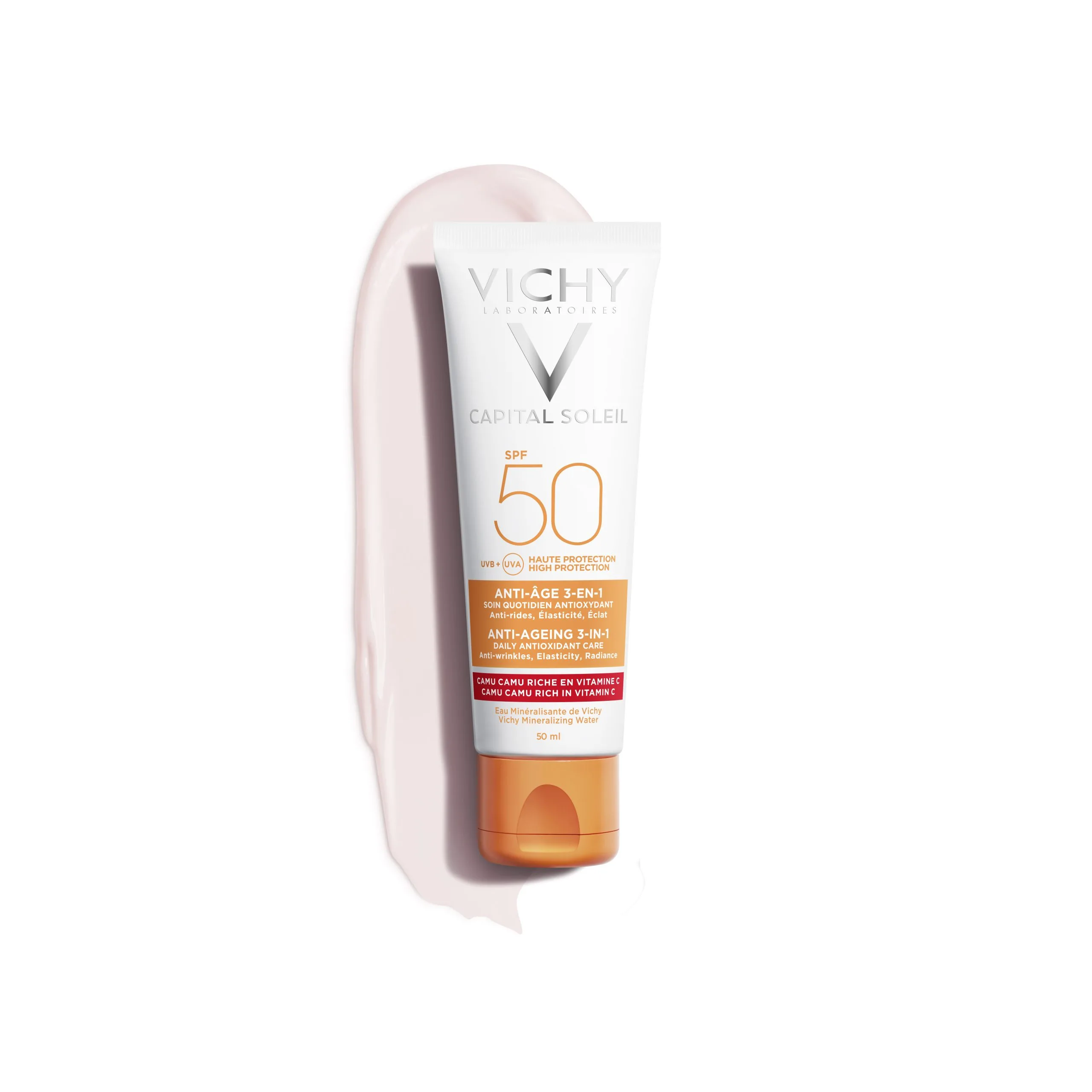 کرم ضد آفتاب بی رنگ SPF50 ویشی ضد چروک مناسب انواع پوست